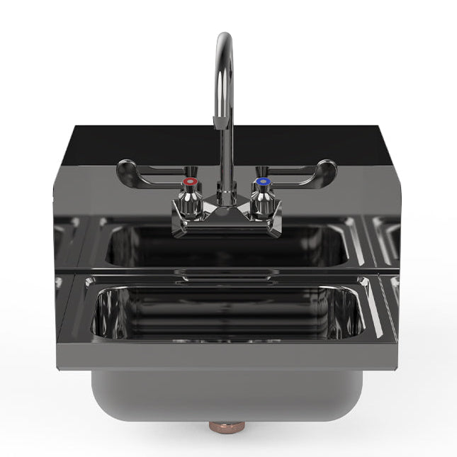 Atosa SH17SD 17" Stainless Steel Hand Sink with Left and Right Splash Guard