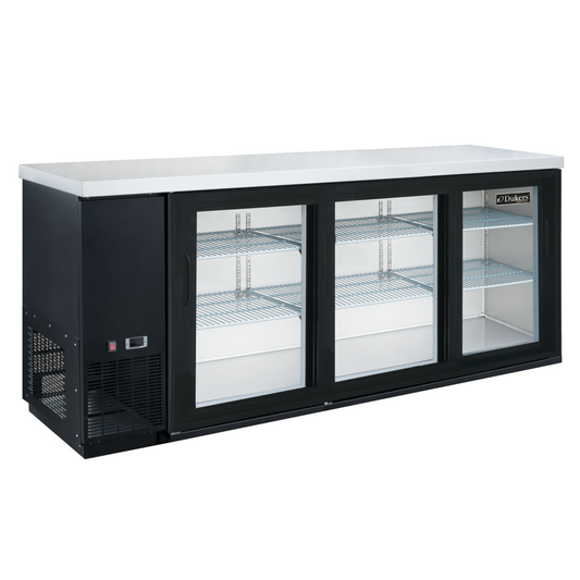 Dukers DBB72-S3 3 Sliding Glass Door 70 inch Back Bar Beverage Cooler