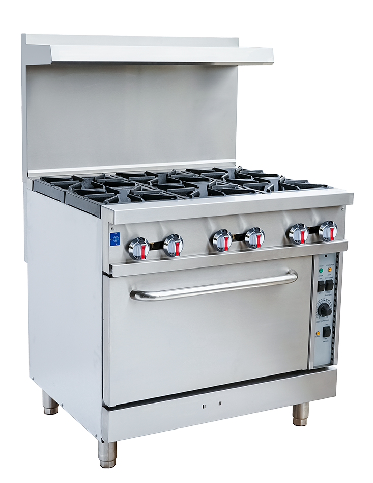 Serv-Ware SGR-6B-C Restaurant Range 6 Burner with Convection Oven