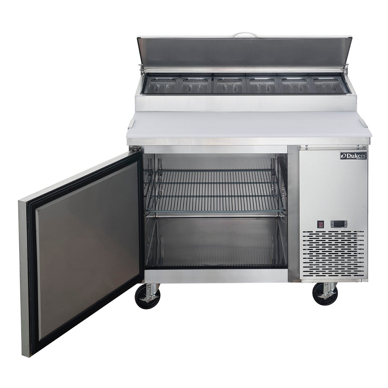 Dukers DPP44 9.8 cu.ft Single Door Pizza Prep Table