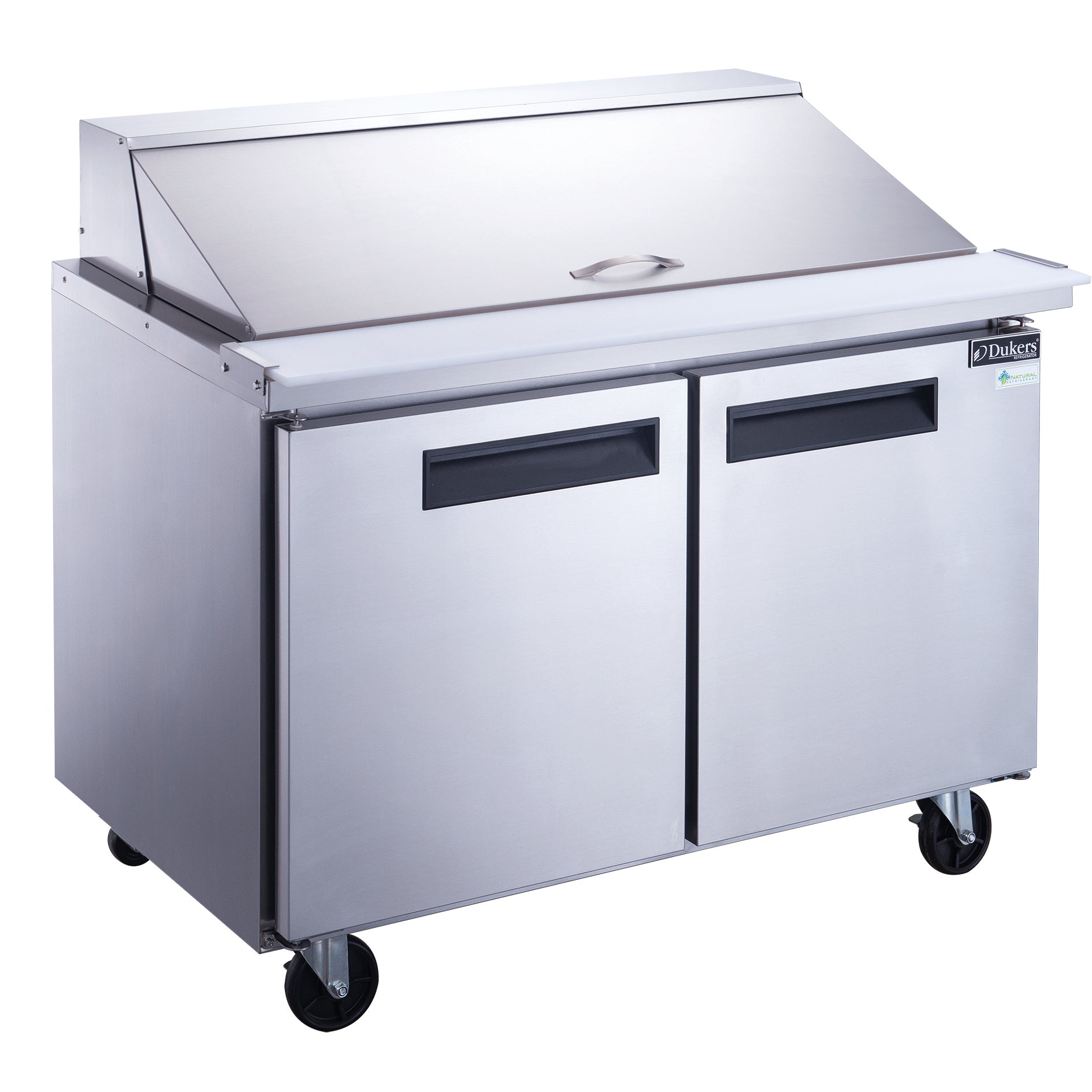 Dukers DSP48-18M-S2 11.4 cu. ft. 2-Door Mega Top Sandwich Prep Table